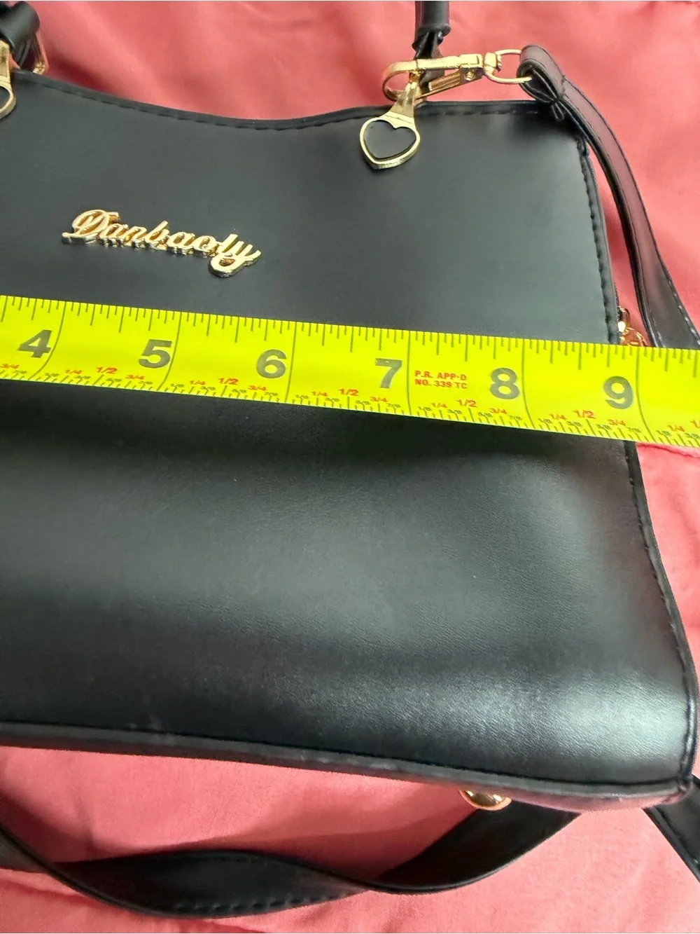 Black Structured Top-Handle Crossbody Bag